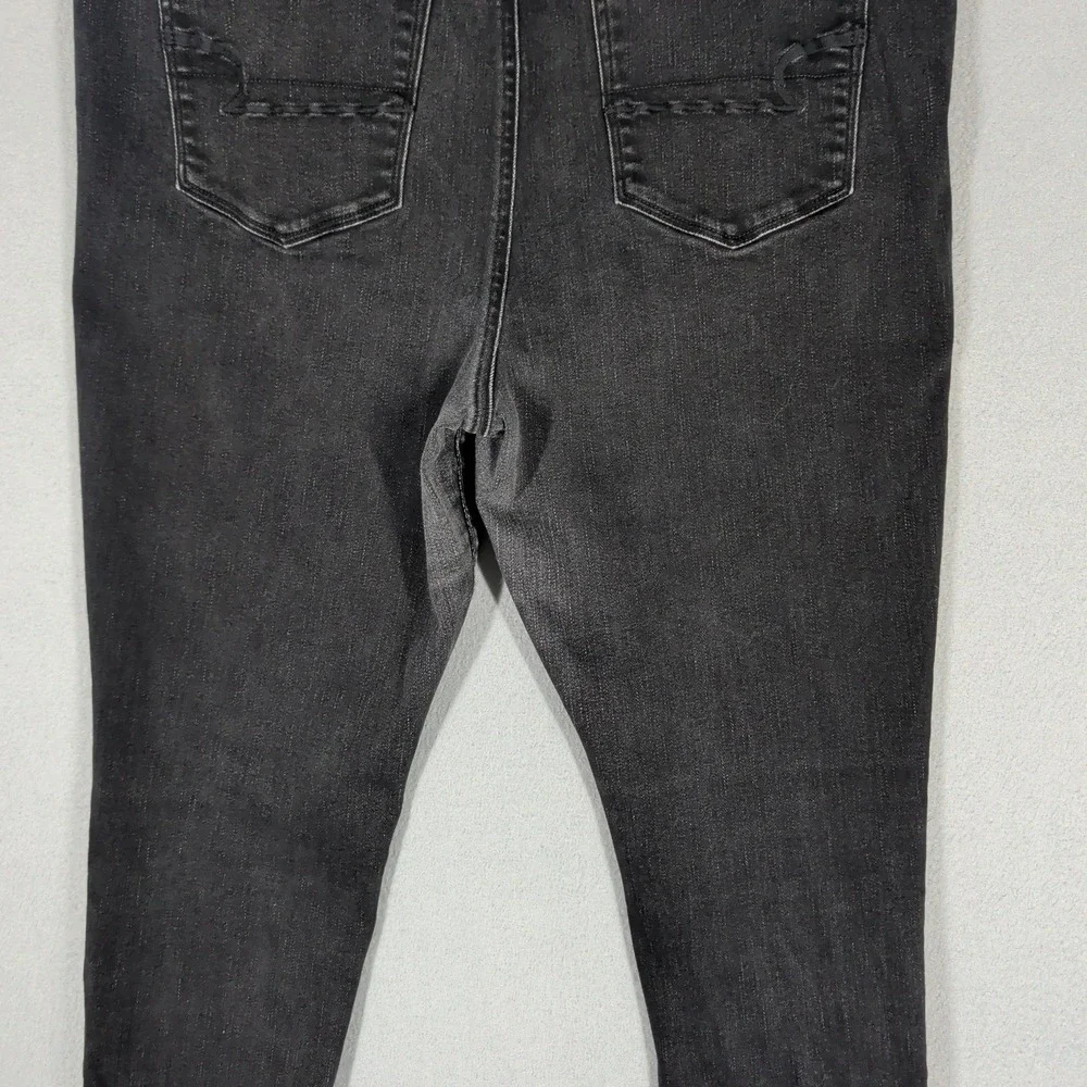 American Eagle Jeans Womens 20‎ Black Super Stretch Skinny High Rise Denim Pants